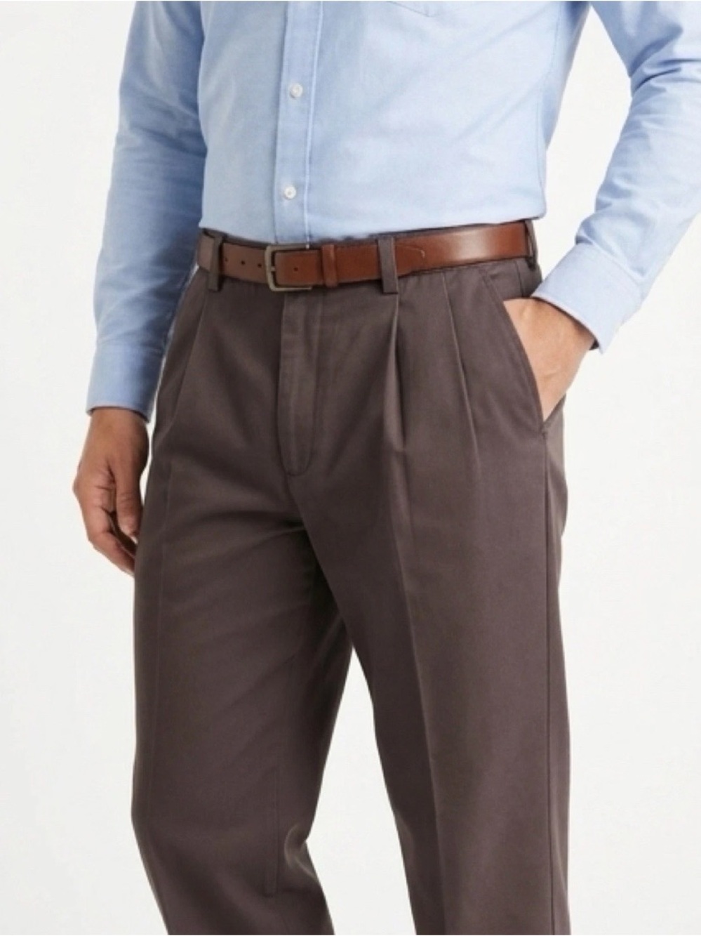 old money Casual Friday men’s docker pleated Classic fit dress pants 36 x 34